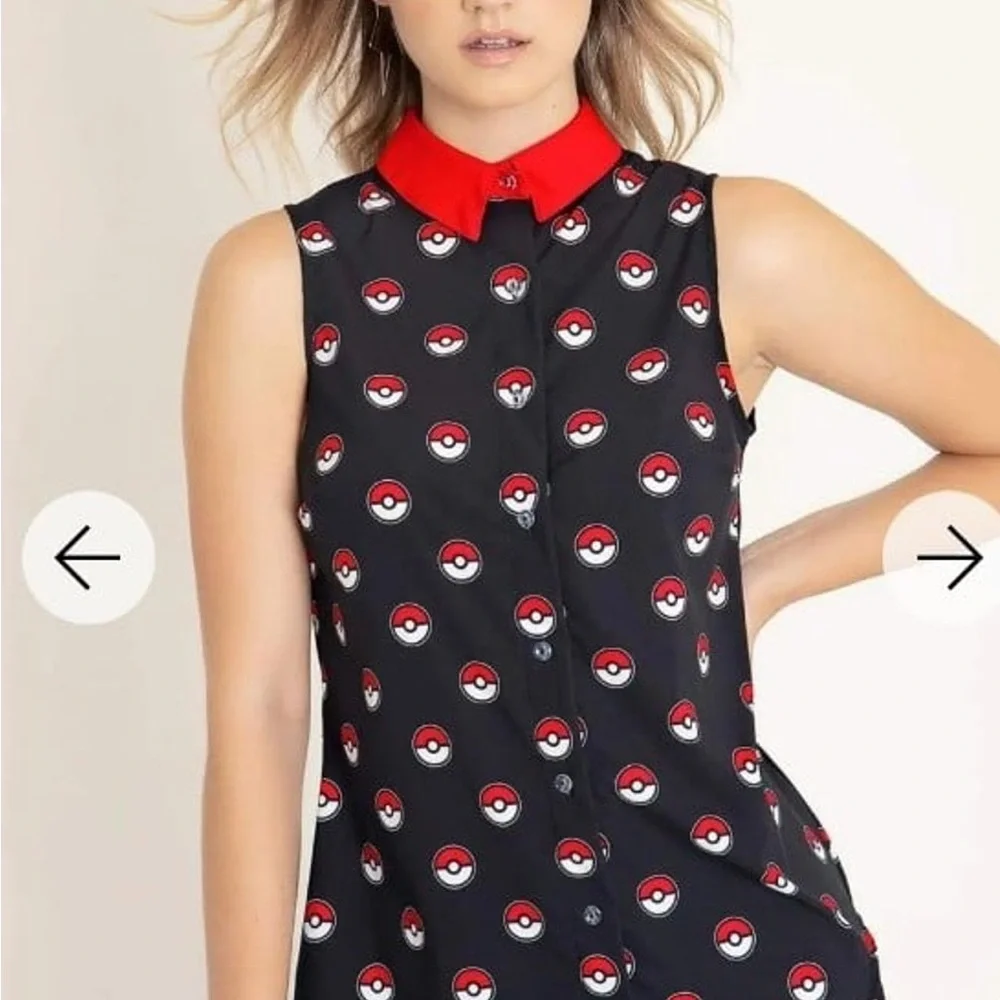Blackmilk Red and Black Button Down Shirt - Picture 1 of 3